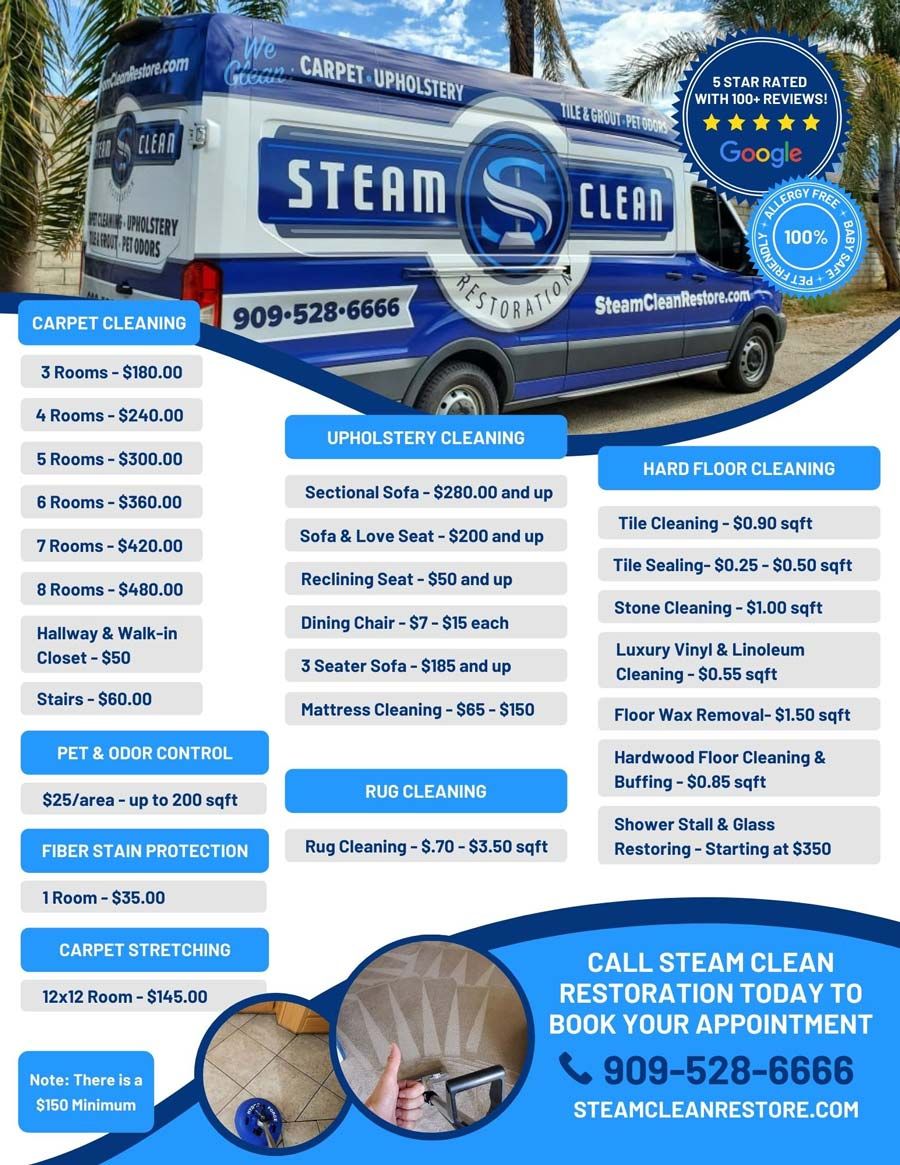 Steam Clean Restore Pricing Guide'